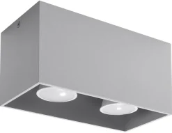 Deckenlampe Spot Aluminium eckig B:20cm Grau Modern