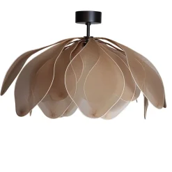 Deckenlampe Stoff Metall B: 80 cm biegsam in Natur E27