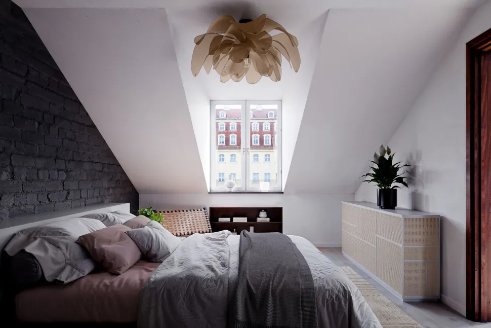 Deckenlampe Stoff Metall B: 80 cm biegsam in Natur E27