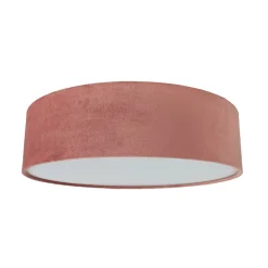 Deckenlampe Stoff Samt rund Ø 38 cm H: 10 cm Rosa 2x E27