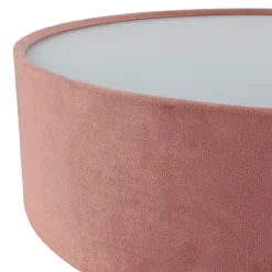 Deckenlampe Stoff Samt rund Ø 38 cm H: 10 cm Rosa 2x E27
