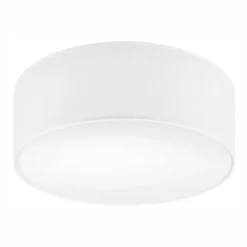 Deckenlampe Weiß Ø 35 cm rund flach Stoff blendarm E27