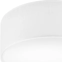 Deckenlampe Weiß Ø 35 cm rund flach Stoff blendarm E27