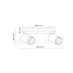 Deckenlampe Weiß Metall 43,5cm verstellbar 2-flammig GU10