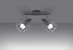 Deckenlampe Weiß Metall 2-flammig B: 27 cm Retro