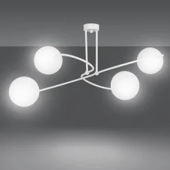 Deckenlampe Weiß Modern E27 elegant VISSAZA Wohnzimmer