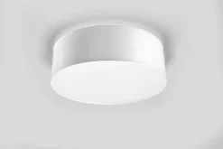 Deckenlampe Weiß rund flach Ø 25 cm blendarm E27