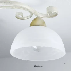 Deckenlampe Weiß Shabby Landhaus Glas Metall E27