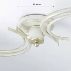 Deckenlampe Weiß Shabby Landhaus Glas Metall E27