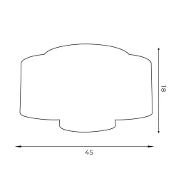 Deckenlampe Weiß Stoff Metall E27 rund Ø45 cm blendarm