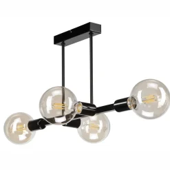 Deckenlampe Wohnzimmer Metall Schwarz für 8x E27