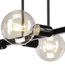 Deckenlampe Wohnzimmer Metall Schwarz für 8x E27