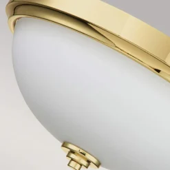 Deckenleuchte Bad rund Ø 33,5 cm IP44 Messing Weiß 2x E27