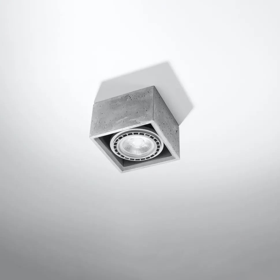 Deckenleuchte Beton Grau eckig B: 14 cm klein GU10