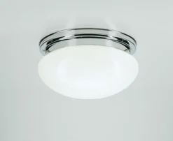 Deckenleuchte blendarm Messing Glas Ø30 cm E27 in Chrom