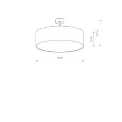 Deckenleuchte blendarm 3x E27 Ø 50 cm Weiß Stoffschirm