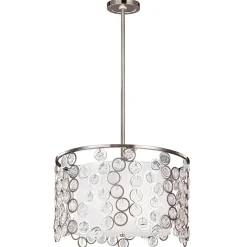 Deckenleuchte CASTELO in Nickel Glas Seide Lampe