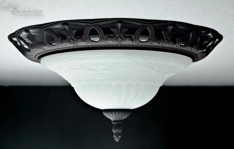 Deckenleuchte E27 Mit Glas Rustikal Weiß