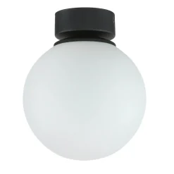 Deckenleuchte E27 Schwarz Weiß Glas Metall Modern