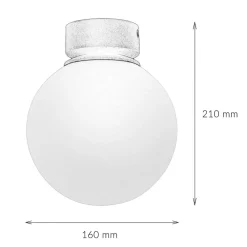 Deckenleuchte E27 Schwarz Weiß Glas Metall Modern