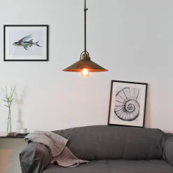 Deckenleuchte echtes Messing in Bronze Antik