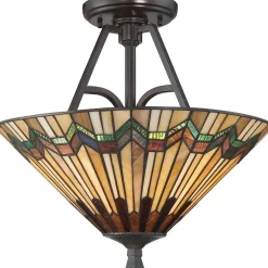 Deckenleuchte Esszimmer Tiffany Stil Glas Schirm