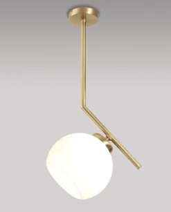 Deckenleuchte Glas Echt-Messing Esszimmer Küche TRIVIA