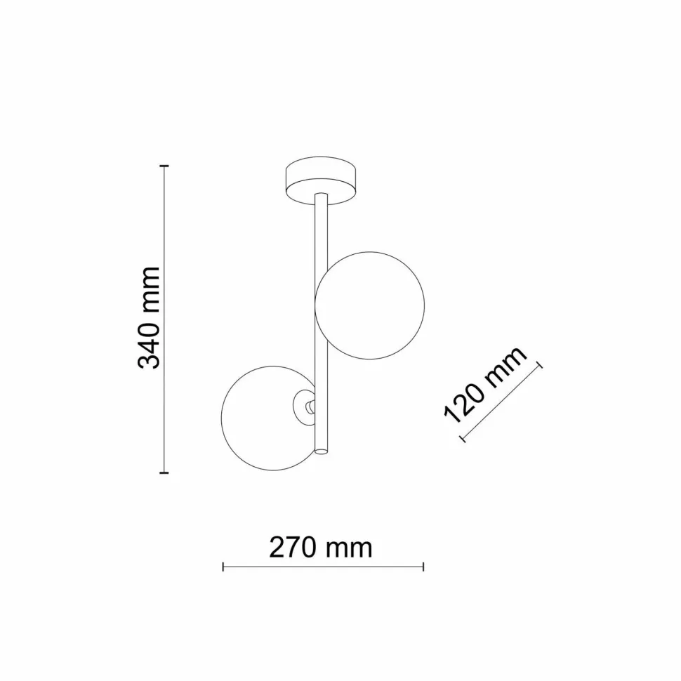 Deckenleuchte Glas Metall 2-flammig G9 Grau Schwarz