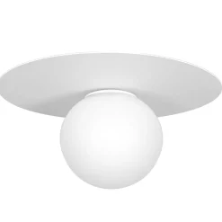 Deckenleuchte Glas Metall Weiß Ø35 cm rund E14 blendarm