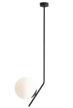 Deckenleuchte Glas Metall Schwarz L:28 cm Kugel