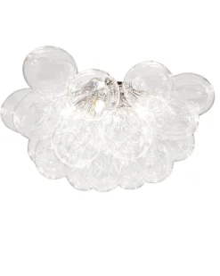 Deckenleuchte Glas Schirme B: 50 cm Chrom 6x G9 Modern