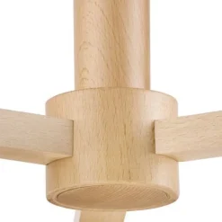 Deckenleuchte Grau Holz Stoff Metall Wohnzimmer