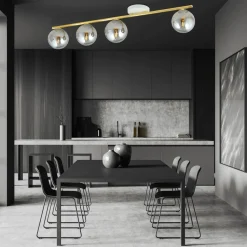 Deckenleuchte groß 100 cm lang Rauchglas Metall