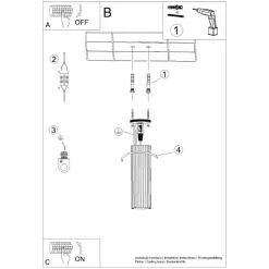 Deckenleuchte GU10 Ø 6,5 cm schmal H: 20 cm in Gold Aufputz
