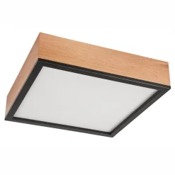 Deckenleuchte Holz B: 39 cm klein quadratisch in Eiche 4x E27