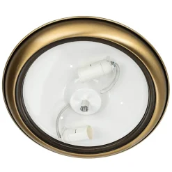 Deckenleuchte in Messing antik Weiß Glas KELSEY