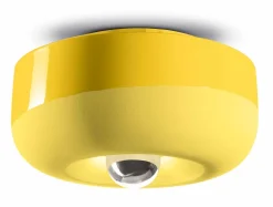 Deckenleuchte Keramik E27 Ø 27 cm rund Gelb Retro