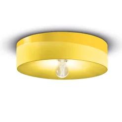 Deckenleuchte Keramik E27 D: 40 cm rund Gelb ENRICO