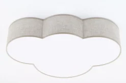 Deckenleuchte Kinderzimmer Leinen 4x E27 Beige Weiß Wolke