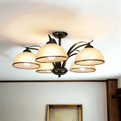 Deckenleuchte KORFU in Messing Antik 5-flmg