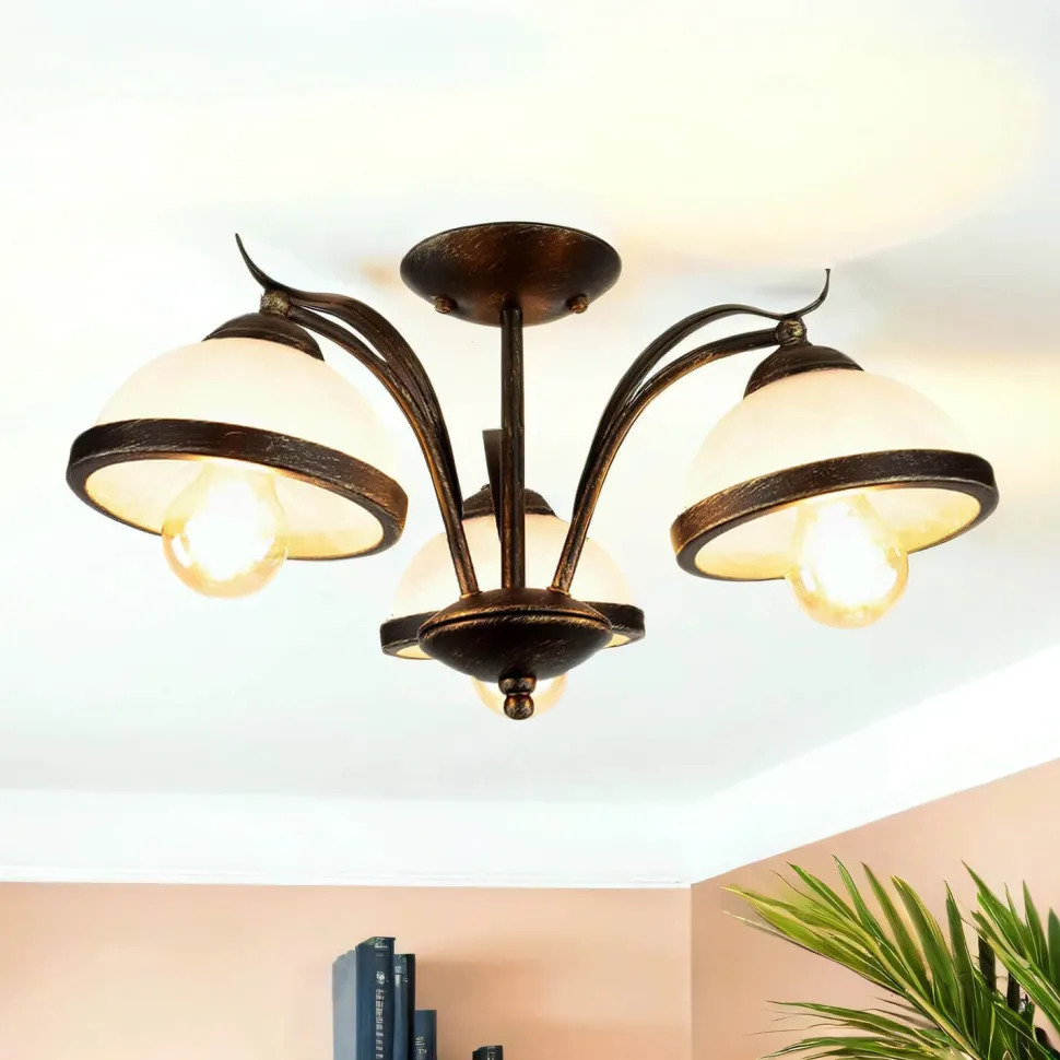 Deckenleuchte KORFU in Messing Antik 3-flmg