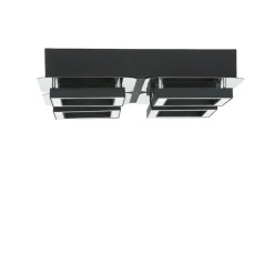 Deckenleuchte LED B: 25 cm Edelstahl in Schwarz Chrom 4200 K