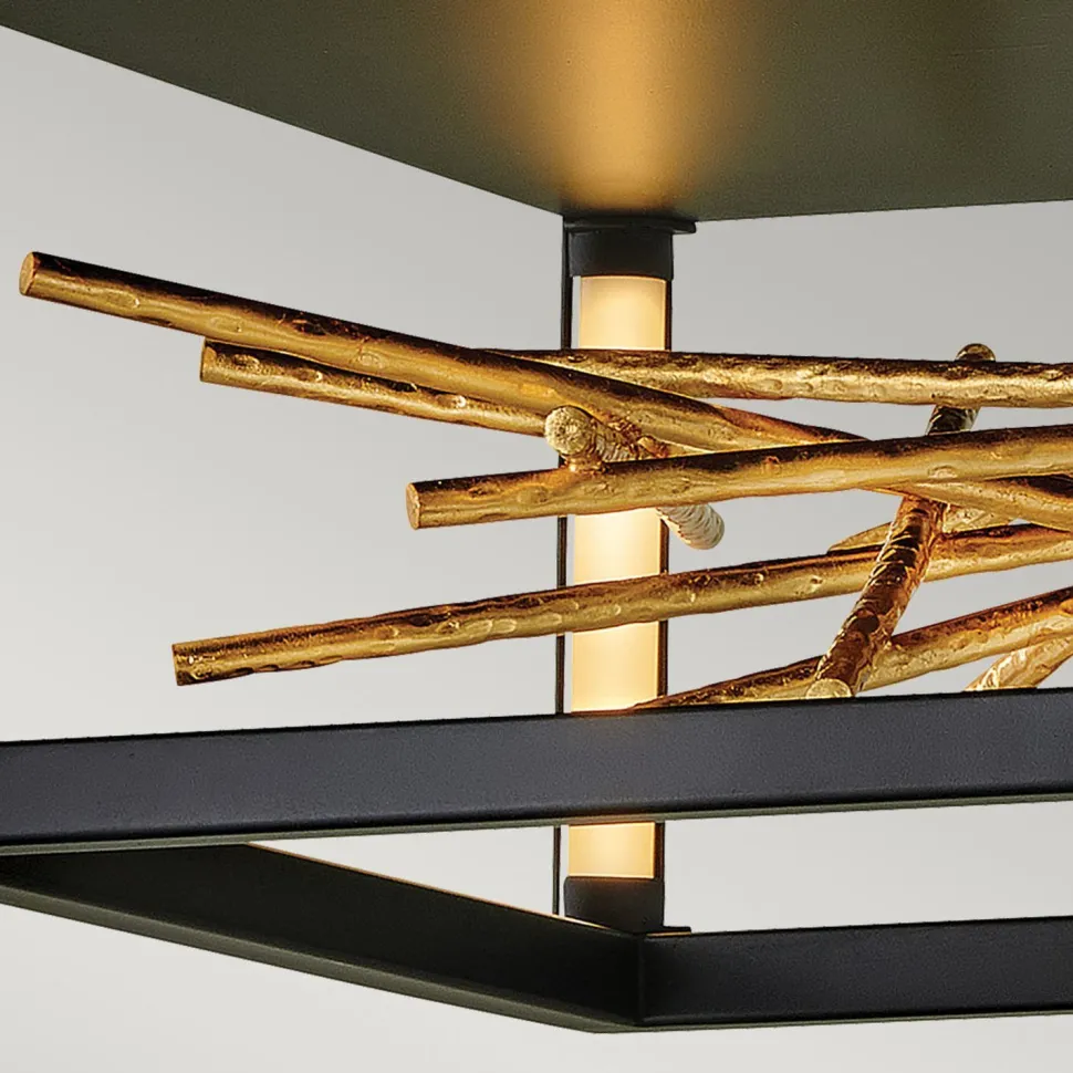 Deckenleuchte LED in Schwarz Gold indirekt Metall VALIA