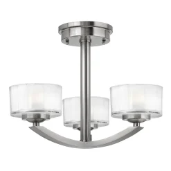 Deckenleuchte LOU 3xE27 Nickel Lampe Wohnzimmer