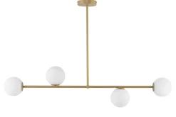 Deckenleuchte Mehrflammig Gold Metall Glas Weiß G9