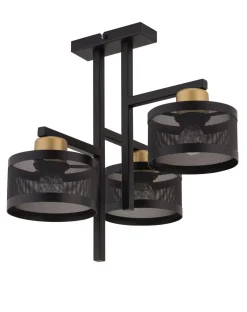 Deckenleuchte Mehrflammig Schwarz Gold Metall dekorativ