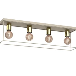 Deckenleuchte Metall Beige Gold L:75 cm E27 Industrial