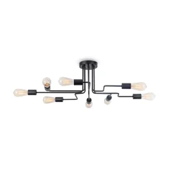 Deckenleuchte Metall E27 Schwarz Retro Design LENI