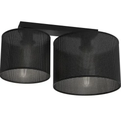 Deckenleuchte Metall E27 Schwarz L:44 cm 2-flammig