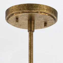 Deckenleuchte Metall Glas in Gold Antik Weiß E27 verstellbar